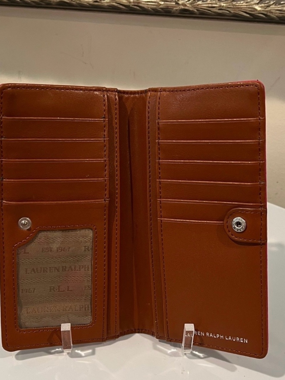 Lauren Ralph Lauren Hot Pink Leather Continental Wallet EUC - Picture 11 of 14